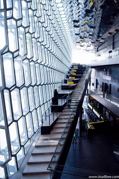 Exploring Harpa Reykjavik Concert Hall | A Must See For Photographers Harpa Reykjavik, Harpa Concert Hall, Henning Larsen, Iceland Travel Tips, Dubai Skyscraper, Glass Building, Olafur Eliasson, Glass Structure, Maritime Museum