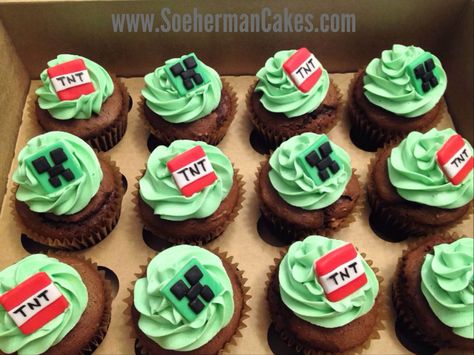 Mind Craft Cupcakes, Minecraft Birthday Cupcakes, Minecraft Cupcake Ideas, Minecraft Cupcakes Ideas, Minecraft Cupcake Cake, Cupcakes Minecraft, Minecraft Pasta, Minecraft Cupcake, Minecraft Cookies