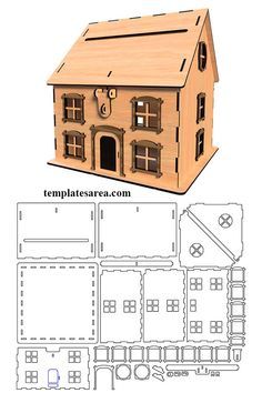 Free Wooden House Tip Box & Piggy Bank Plans (DXF, CDR, SVG) Tip Box Design, Dollhouse Svg Files Free, Laser Cut Build House, Wooden Advent Calendar Svg, Svg Houses 3d, Pirate Ship Drawing, Marvel Iphone Wallpaper, Laser Cut Lamp Svg, Laser Cut Wood Jewelry