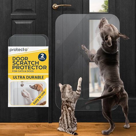 Amazon.com : PROTECTO Door Protector from Dog Scratching, 2-Pack Cat Dog Scratch Door Protector, 35.5x24 Dog Door Scratch Protector for Indoors Outdoors, Easy Installation on Window, Wall, Glass Door, Screen Door : Pet Supplies Door Protector From Dog, Door Protection, Door Screen, Door Protector, Sticky Pads, Dog Door, Screen Door, Cat Scratching, Window Wall