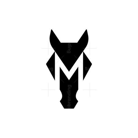 Letter M Horse Head Logo. This logo was created using the letter M and horse head elements in a simple and modern style. So Letter M Horse Head Logo has a high level of legibility in various sizes and can be used in various media easily. Horse Mascot Logo, Logo Cheval, M Monogram Logo, Horseshoe Letters, Horse Head Logo, Pegasus Logo, Logo Horse, Horse Logo Design, Horse Star