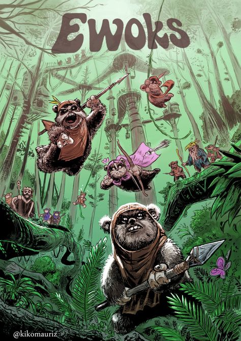 @jsellout Ewok Wallpaper | Ewoks by kikomauriz on DeviantArt Ewok Wallpaper, Ewoks Star Wars, Star Wars Background, Star Wars Drawings, Star Wars Tattoo, 80s Cartoons, Star Wars Wallpaper, Star Wars Artwork, Star Wars Fan Art