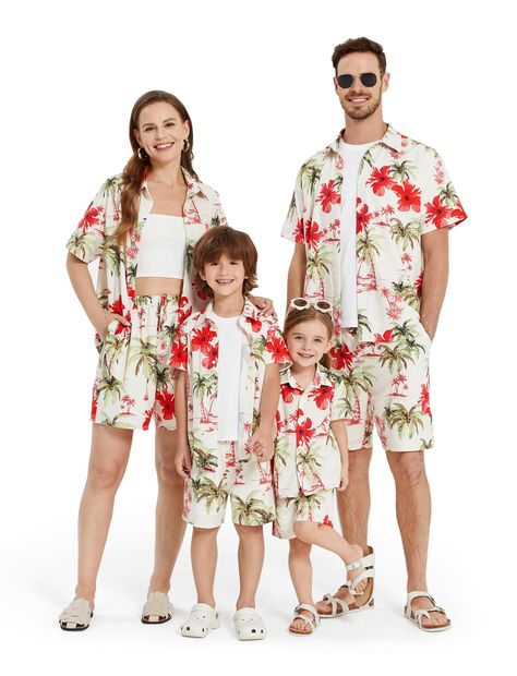 PRICES MAY VARY. Please Note: Family Matching Outfits ARE SOLD INDIVIDUALLY. If you wish to purchase a complete family set, kindly add the required sizes for women, men, girls, and boys to your shopping cart collectively. Materials: 95% polyester, 5% spandex,Hawaiian Matching Clothes For Couples Is Made of High Quality Smooth Fabric, Stretchy, Soft, Comfortable, and Durable. Design: Elevate your summer style with our Button Down Hawaiian Beach Shirt and Short Sets adorned with an enchanting prin Hawaiian Outfits, Allover Flower, Complete Family, Flower Print Shirt, Shirt And Shorts Set, Matching Clothes, Hawaiian Vacation, Family Matching Outfits, Hawaiian Beach