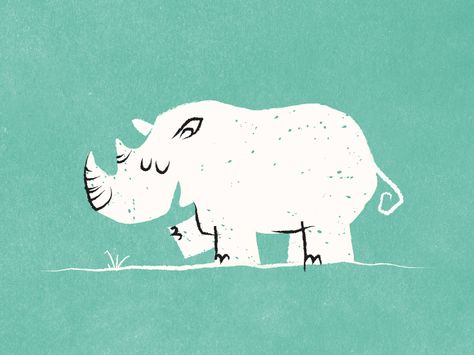 Rhino by Bettina Rhino Character, Rhinoceros Illustration, Rhino Illustration, Save The Rhino, Alphabet Drawing, Animal Art Prints, Rhinos, Funny Illustration, Toddler Art