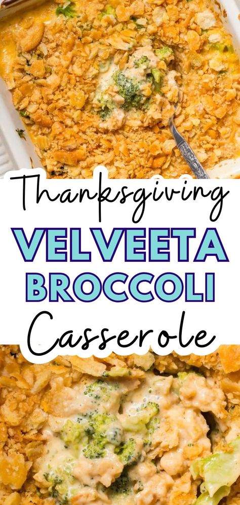 Whip up a batch of this easy and healthy homemade Velveeta Broccoli Casserole. Perfect as a Thanksgiving appetizer, it's hearty, creamy, and packed with flavor. Ideal for feeding a crowd, this cheesy delight will certainly earn you compliments. It's a delicious, wholesome twist on a classic - your guests will love this veggie-packed treat! No Bake Thanksgiving Sides, Broccoli Casserole Velveeta, Broccoli Casserole With Velveeta Cheese, Vegetable Side Dishes For Thanksgiving, Velveeta Broccoli Casserole, Velveeta Broccoli, Nachos Supreme Recipe, Thanksgiving Healthy, Homemade Velveeta