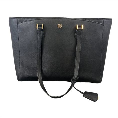 Tory Burch work tote - Robinson style black leather shoulder bag. Black Leather Shoulder Bag, Work Tote, Leather Tote, Leather Shoulder Bag, Tory Burch, Black Leather, Shoulder Bag, Handbags, Leather