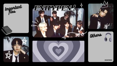 — enhypen desktop wallpaper ; cr.heejakethinker ♡ Enyphen Wallpaper Laptop, Enhypen Macbook Wallpaper Aesthetic, Enhypen Pc Wallpaper, Wallpaper Widget Ideas, Kpop Desktop, Enhypen Lockscreen, Purple Galaxy Wallpaper, Wallpaper Widget, Desktop Wallpaper Macbook