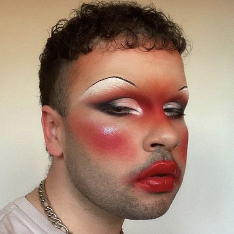 Bernyferr on instagram Red Cut Crease, Makeup Collage, Drag Makeup, Face Beat, Male Makeup, Kids Makeup, Winter Makeup, Club Kids, Beat Face