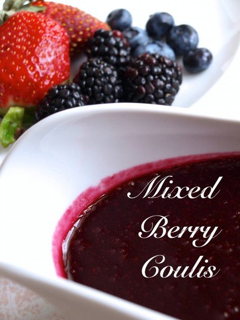 Delicious on pancakes, pie or anything else, this mixed berry sauce is so good. Mixed Berry Coulis, Fruit Sauces Desserts, Berry Coulis Recipes, Lemon Coulis Recipe, Berry Sauce Recipe, Mixed Berry Sauce, Fruit Coulis, Coulis Recipe, Fruit Sauces