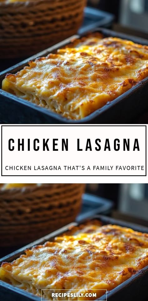 I’m excited to share my family's favorite Chicken Lasagna recipe! Layers of tender chicken, creamy cheese, and savory sauce create the perfect comfort dish. This is a must-try for any pasta lover! Recipe For Chicken Lasagna, Chicken Lasagna Recipe Easy Simple, Best Chicken Lasagna Recipe, Chicken Lazania, Chicken Lasagne Recipes, Chicken Lasagna Recipe Healthy, Chicken Lasagna Recipe Easy, Ground Chicken Lasagna, Lasagna Recipe Chicken