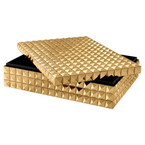 Eichholtz Industrial Loft Viviënne Rectangular Decorative Box - Gold - Large | Kathy Kuo Home Gold Sofa, Bedroom Lounge, Decorative Storage Boxes, European Furniture, Industrial Loft, Kathy Kuo Home, Interior Design Companies, Dining Table Decor, Designer Style