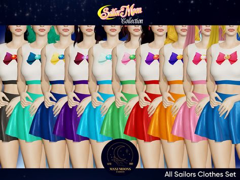 Sailor Moon Collection - Sailor Clothes | Patreon Clothes For Sims 4, Sailor Clothes, Sailor Moon Collection, Bow Swimsuit, Moon Collection, Cc Finds, Sims 4 Custom Content, New Moon, Anime Outfits