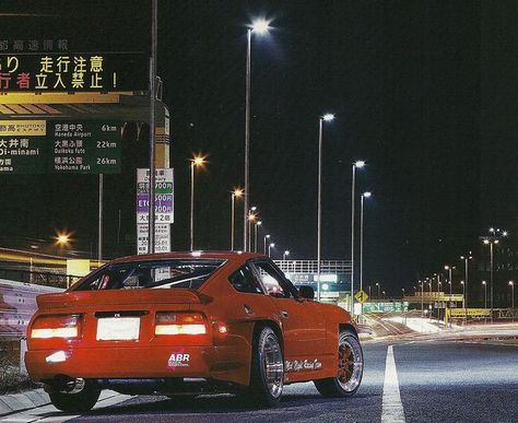 Mid Night Club Fairlady Z, Wangan Midnight Devil Z Fairlady Z, Red Car, At Night, Japan, Cars, Red, On Instagram, Instagram