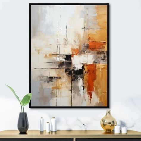 Designart "Orange Black Abstract Fractal Impressions" Fractals Framed Canvas Prints - Bed Bath & Beyond - 38939481 Metal Wall Sculpture, Black Abstract, Acrylic Wall Art, Beautiful Wall Art, Metal Artwork, Art Abstrait, Abstract Wall, Wall Sculptures, Framed Canvas Art