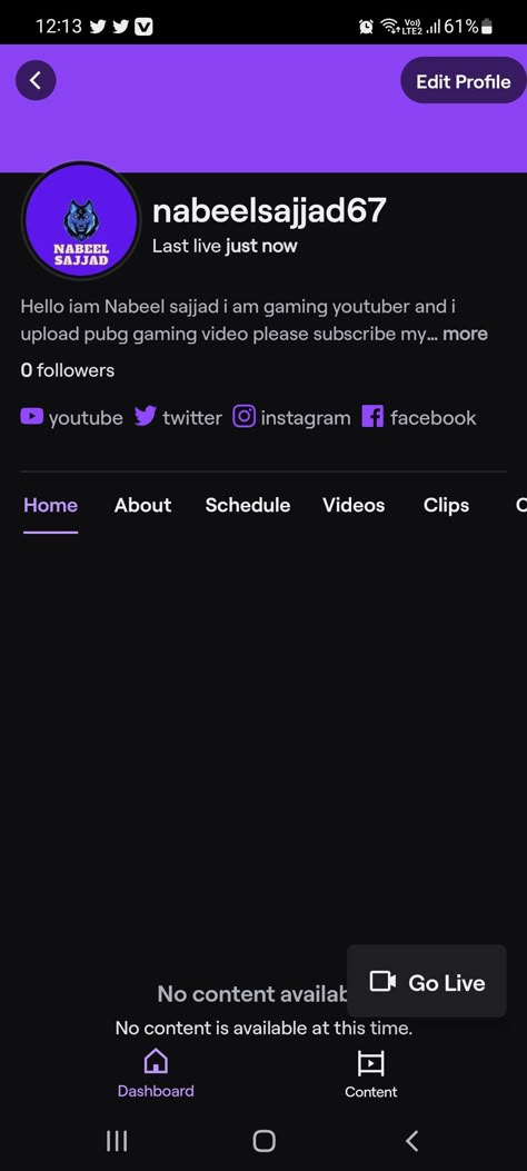 Hello here's my new twitch account please follow Twitch Link, Youtube Home, Gaming Video, Twitch Channel, Facebook Youtube, Streaming Services, Edit Profile, Website Link, I Am Game