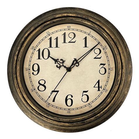 PRICES MAY VARY. Wall Clocks for Living Room -- Classical look, 12 inches, no ticking super quiet movement, big arabic numerals clear to read. large decorative for home and office, best gift for your family or friends. Superior Movement Quality -- Reliable clock mechanism to guarantee accurate time, quiet sweep second hands ensure a good sleeping and work environment, this clock will definitely impress you. Vintage Style -- Antique and vintage style decoration, with practical and beautiful combi Vintage Wall Clocks, Marco Vintage, Classic Clocks, Home Clock, Retro Wall Clock, Vintage Wall Clock, Decorative Kitchen, Wall Clock Modern, Work Environment