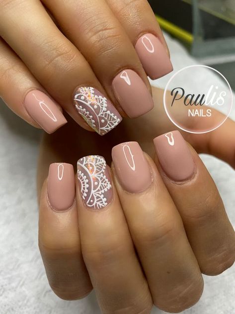 Summer Nails 2023 Gel | Summer Nails Trendy Mandala Nail Designs, Lace Design Nails, Mandala Nail Art, Summer Nails 2023 Gel, Easter Nails Ideas, Gel Summer Nails, Nails 2023 Gel, Lace Nail Design, Mandala Nails