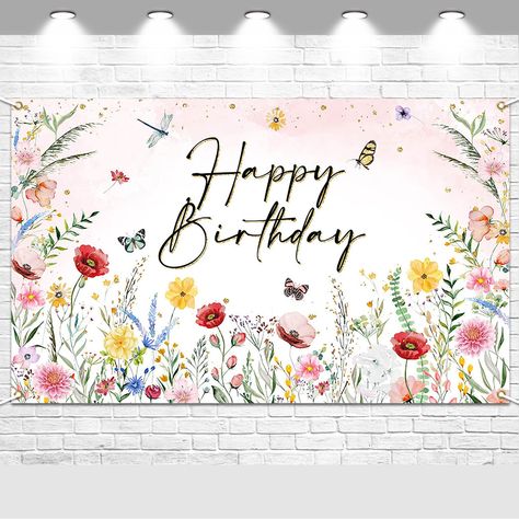 1st Birthday Girl Wildflower, Two Wild Wildflower Birthday, First Birthday Wildflower Theme, Wildflower Theme Birthday Party, Flower Theme Birthday Party Decoration, Wild Flower Birthday Theme, Wild Flower First Birthday, Wildflower Birthday Theme, Floral Birthday Theme