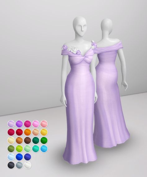 Bloome Gown (26 color) | Rusty's on Patreon Sims 4 Wedding Dress, Sims 4 Mm Cc, Sims 4 Cc Folder, Sims 4 Dresses, Sims 4 Mm, Sims Four, Sims4 Clothes, Sims 4 Cc Packs, Sims 4 Cc Furniture