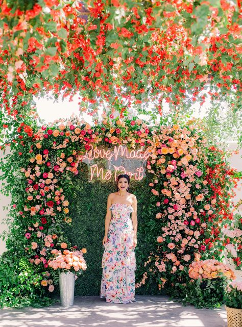 Read More: https://www.stylemepretty.com/2019/03/23/a-vibrant-bridal-shower-with-major-amalfi-coast-vibes-at-casita-hollywood/ Dj Backdrop, Jayz Beyonce, Lilac Wedding Bouquet, Bridal Shower Backdrop, Hollywood Wedding, Flower Wall Backdrop, Wedding Wall, Wedding Stage, Good Enough