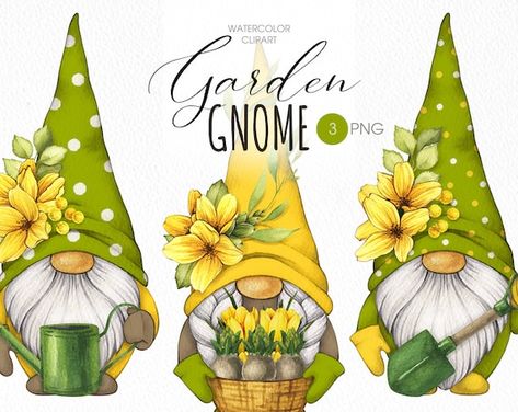 Gnome Cookies, Gnome Watercolor, Gnome Art, Spring Gnomes, Gnome Paint, Gnomes Clipart, Quotes Stickers, Gnome Pictures, Girl Gnome