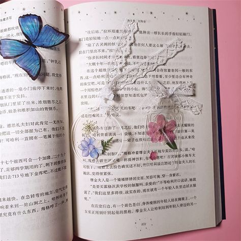 Selling 2022 Marks Page Handmade Bookmarks Stickers DIY Glassware Bookmark 30Pcs Flower Transparent