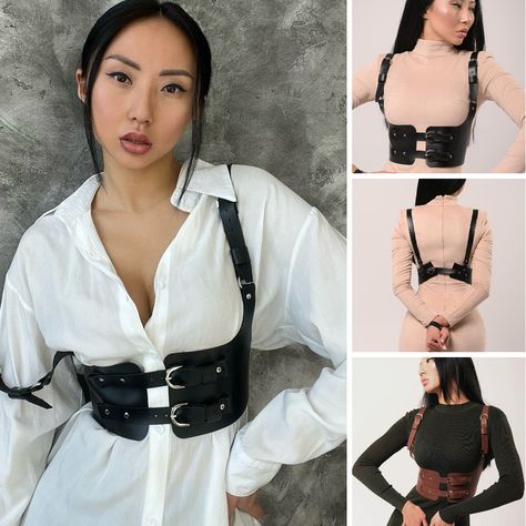 Corset Harness, Underbust Corset Belt, Ren Faire Costume, Classy Fits, Corset Belt, Underbust Corset, Leather Corset, Leather Harness, Black Laces