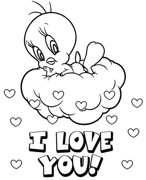 Tweety Coloring Pages, Nemo Coloring Pages, Paw Patrol Christmas, Love Coloring Pages, Bird Coloring Pages, Tweety Bird, Cartoon Coloring Pages, Favorite Cartoon Character, Color Worksheets