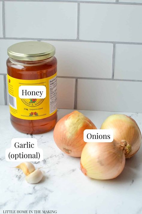 Honey Onion, Honey For Cough, Soothe A Sore Throat, Honey Remedies, Cough Syrup Recipe, Clear Mucus, Homemade Cough Remedies, Sick Remedies, Home Remedy For Cough