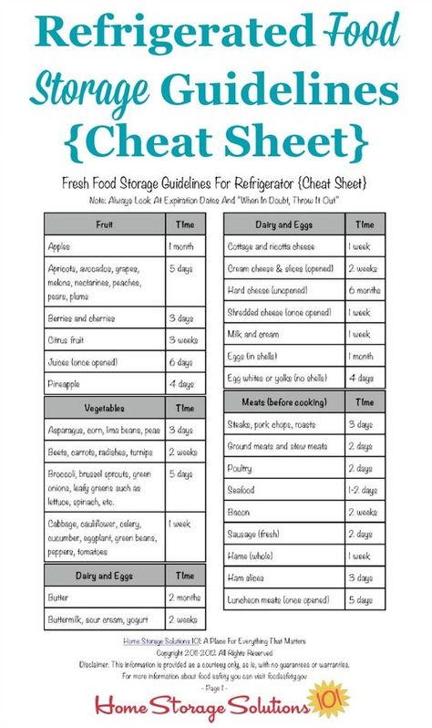 Printable refrigerated food storage guidelines cheat sheet, so you know what to keep versus toss from your refrigerator when you do a big clean out {courtesy of Home Storage Solutions 101}: Thanksgiving List, House Management, Food Shelf Life, Food Shelf, Vegetable Storage, Home Storage Solutions, Food Charts, Recipe Binder, Food Info