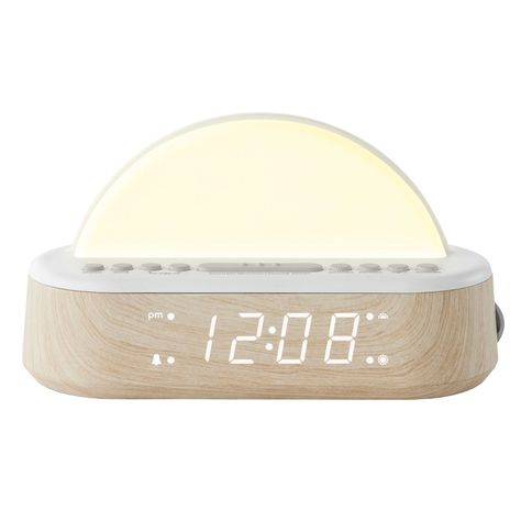 Better Homes & Gardens Sunrise Digital Alarm Clock with Tranquil Sleep Sounds and Multicolor Light - Walmart.com Modern Alarm Clock, Sunrise Alarm, Analog Alarm Clock, Bedroom Clocks, Sleep Sounds, Sunrise Alarm Clock, Dream Apartment Decor, Clock Shop, Radio Alarm Clock