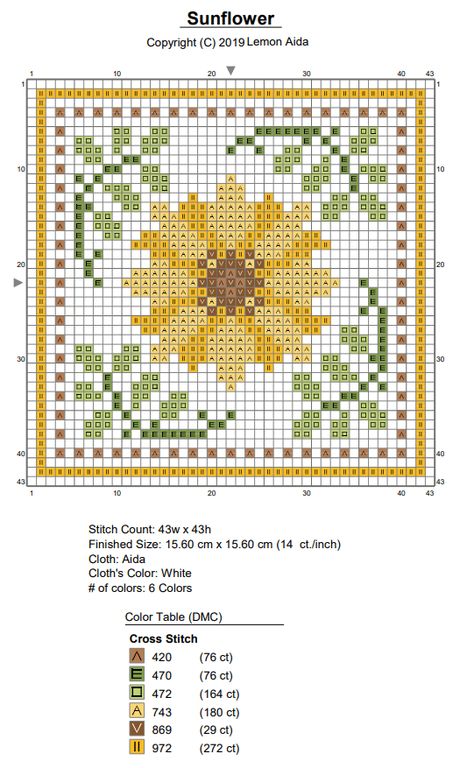 Sunflower Cross Stitch Pattern, Sunflower Cross Stitch, Cross Stitch Sunflower, Biscornu Cross Stitch, Cross Stitch Freebies, Cross Stitch Pillow, Tapestry Crochet Patterns, Pola Kristik, Cross Stitch Patterns Flowers