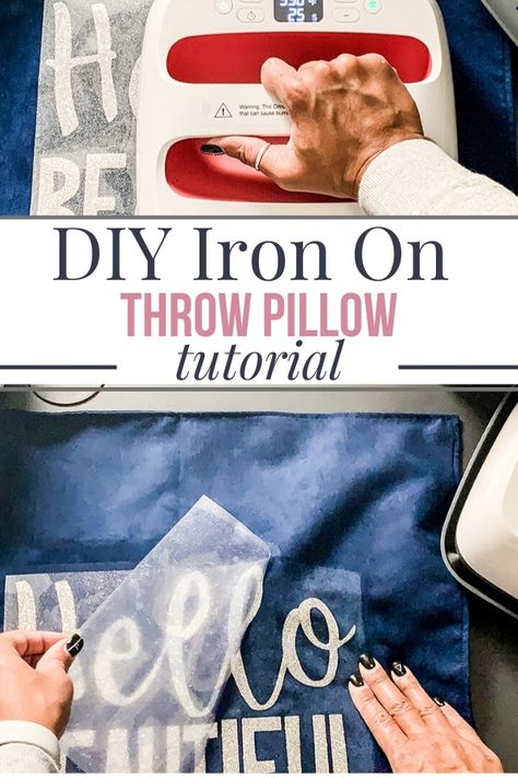 Cricut Easy Press 2, Home Makeover Diy, Easy Home Updates, Diy Throw Pillows, Cricut Mat, Throw Pillow Design, Cricut Easy Press, Throw Pillows Bedroom, Pillow Projects