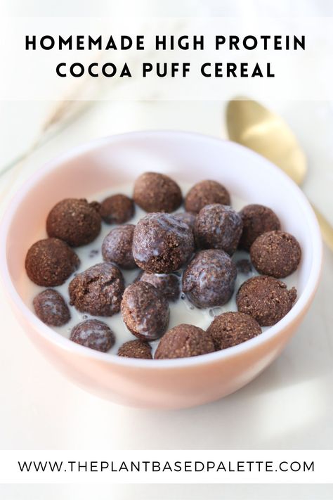 Vegan Cereal, Cereal Healthy, Cocoa Puffs Cereal, Homemade Protein Powder, Vegan Breakfast Recipes Easy, Best Vegan Breakfast, Meal Replacement Powder, Homemade Cereal, Low Calorie Protein