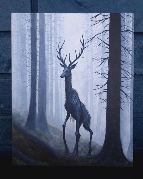 Swipe to see some progress photos of The Forest Guardian!! This was the first painting in my creepy critters collection, I'm currently working on the 4th one and can't wait to share it with you all! ° ° ° #crytidcreature #acrylicpainting #smallbusiness #spookyart #weirdcore #gothicdecor #cryptid #fantasy #oddities #curiosities #goth #horrorart #art #painting Cryptid Art, Forest Guardian, Lino Cuts, Progress Photos, Paint Nite, Gothic Decor, Creepy Art, Artist Paint, Tree Painting