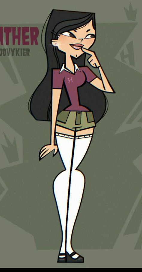 Total Drama Character Redesign, Heather Tdi Redesign, Total Drama Character Design, Heather Total Drama Fanart, Tdi Redesigns, Total Drama Island Heather, Total Drama Redesign, Total Drama Island Characters, Total Drama Oc