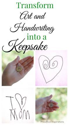 Need an idea for children's art? Turn your child's masterpiece into a keepsake! Transform your child's art or handwriting into jewelry. Childrens Artwork, Diy Gifts For Kids, Children's Art, Favorite Picture, Summer Activities For Kids, Keepsake Jewelry, Fun Crafts For Kids, Gifts For Teachers, Preschool Kids