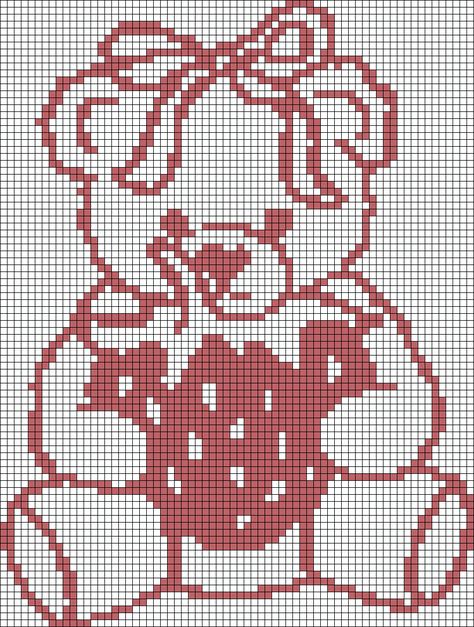 Alpha pattern #173833 Bear Tapestry Crochet, Cherry Blossom Pixel Art Grid, Peach Alpha Pattern, Album Crochet Grid, Teddy Bear Alpha Pattern, Pochacco Alpha Pattern, Red Alpha Pattern, Sonny Angel Alpha Pattern, Crochet Tapestry Pattern Grid