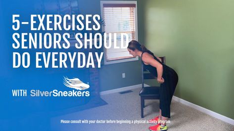 5 Exercises Seniors Should Do Every Day | SilverSneakers Rehab Exercises, Seated Exercises, Exercise Videos, Group Fitness Classes, Silver Sneakers, Balance Exercises, Strong Core, Fall Prevention, Senior Fitness