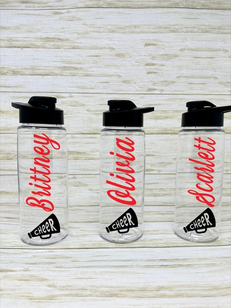 26 oz Tritan Water Bottle with name Cheer Water Bottles Ideas, Cheer Water Bottles, Cheerleader Gift, Tritan Water Bottle, Cheerleading Gifts, Team Gifts, Louisville Ky, Cheerleading, Water Bottles