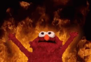 Flaming Elmo Flaming Elmo Meme GIF - FlamingElmo FlamingElmoMeme Flaming - Discover & Share GIFs Elmo Memes, The Kane Chronicles, School Memes, Memes Kpop, One Pilots, Green Day, What’s Going On, Horror Stories, My Chemical Romance