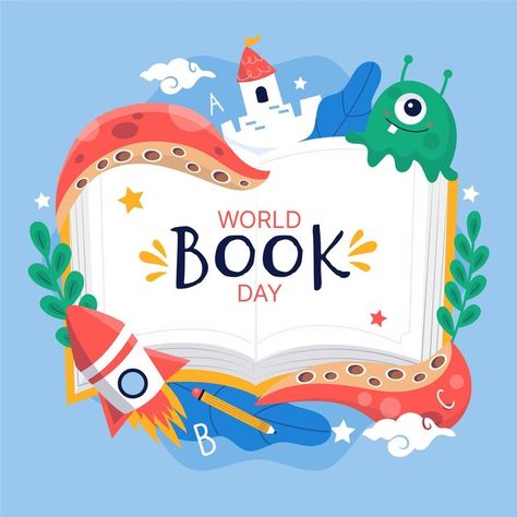 Happy World Book Day, World Book Day Ideas, Banner Store, Abc Mouse, Kids Banner, Sketch Background, School Wall Art, World Book Day, Day Illustration