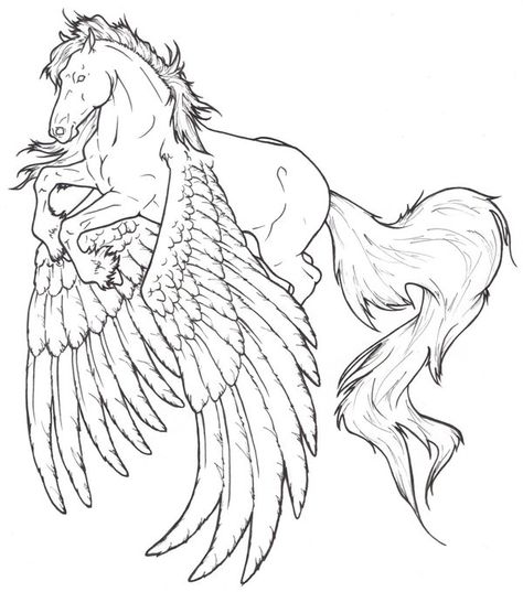 Friesian Flight by Rebecca Quay Winged Horse, Horse Coloring Pages, Horse Tattoo, Horse Drawing, Unicorn Art, Horse Drawings, Desenho Tattoo, Horse Coloring, Horse Art