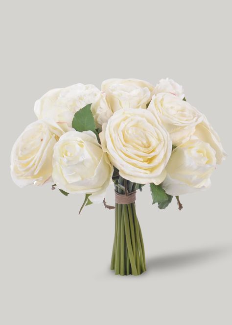 Faux Rose Flower Bouquet in Cream White Fake Flower Bouquet, After The Wedding, Bridal Bouquet Flowers, Artificial Flowers Wedding, Artificial Rose, Bridal Flower, Artificial Flower Arrangements, Wedding Flower Arrangements, Artificial Roses