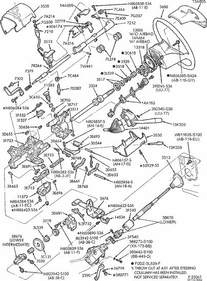 exploded view for the 1995 Ford F 150 tilt | Steering Column Services 1965 Ford F100, 1995 Ford F150, Ford 150, Audi Accessories, Ford Trucks For Sale, Mechanical Engineering Design, Exploded View, Automobile Engineering, Custom Pickup Trucks