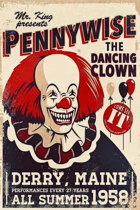 Pennywise Poster Vintage, Horror Movie Wall Prints, 90s Horror Poster, It Poster Vintage, Vintage Halloween Movie Posters, Horror Movie Posters Vintage, Retro Horror Movie Posters, Vintage Horror Posters, Poster Terror