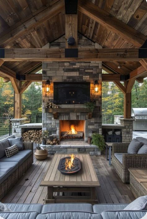 Outdoor Living Space Covered, Outdoor Living Room Ideas, Urban Balcony, Outside Fireplace, Outdoor Covered Patio, Modern Outdoor Living, Porch Fireplace, Outdoor Fireplace Designs, Outdoor Fireplace Patio