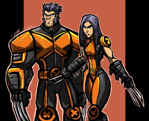 CHIP OF THE OL BLOCK by Sabrerine911 on @DeviantArt Wolverine And X23, Wolverine Family, Logan Laura, All New Wolverine, Star Wars Cartoon, Laura Kinney, Hero Villain, Art Outfits, Wolverine Marvel