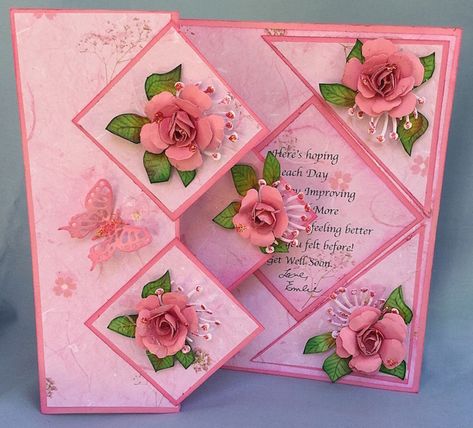 Pop Up Card Templates, Tarjetas Pop Up, Fancy Fold Card Tutorials, Birthday Cards For Women, Up Book, Shaped Cards, Card Patterns, Birthday Cards Diy, Fancy Fold Cards