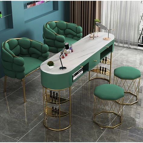 Nordic Marble Nail Tables Salon Furniture Double Nail Manicure Table Set Creative Nail Shop Single Professional Manicure Table - Nail Tables - AliExpress Red Beauty Salon, Manicure Table Ideas, Nail Table Ideas, Nails Table, Luxury Nail Salon, Nail Tables, Nail Salon Furniture, Spa Room Decor, Nail Table